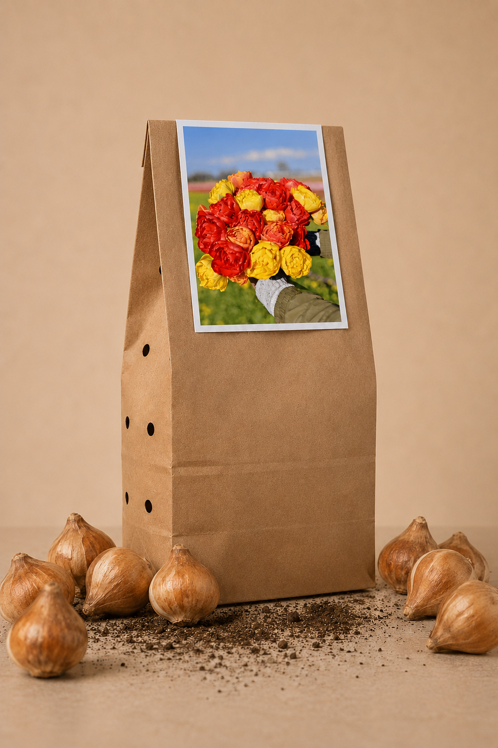 Tulpenbollen mix ‘Sunlover, Miranda & Yellow Pomponette’ – Kleurrijke mix, dubbele tulp